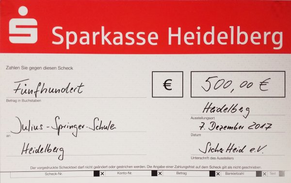 Der symbolische Scheck Der symbolische Scheck