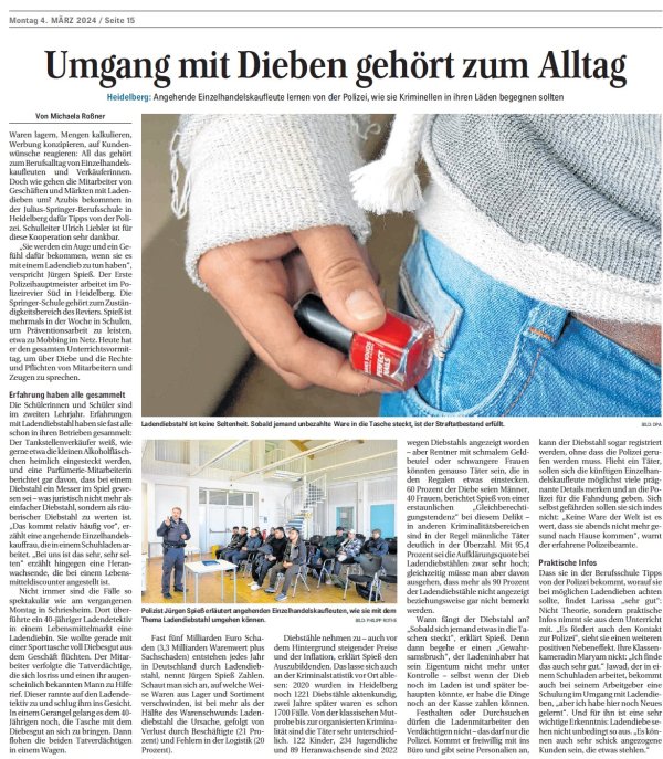 Seminar zum Umgang mit Ladendieben Foto: Seminar zum Umgang mit Ladendieben